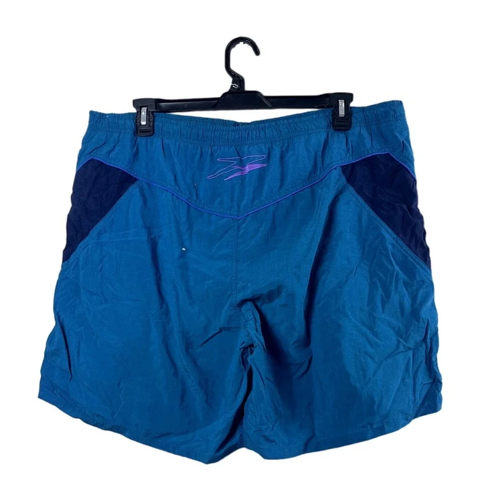 Men's Blue and Black Speedo Swimtrunks XL